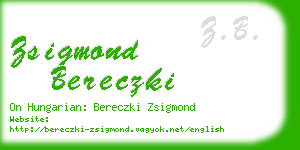 zsigmond bereczki business card